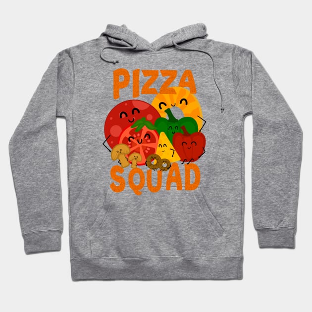 Pizza Squad, Pizza Ingredients for Pizza Lover Funny Hoodie by Andrew Collins